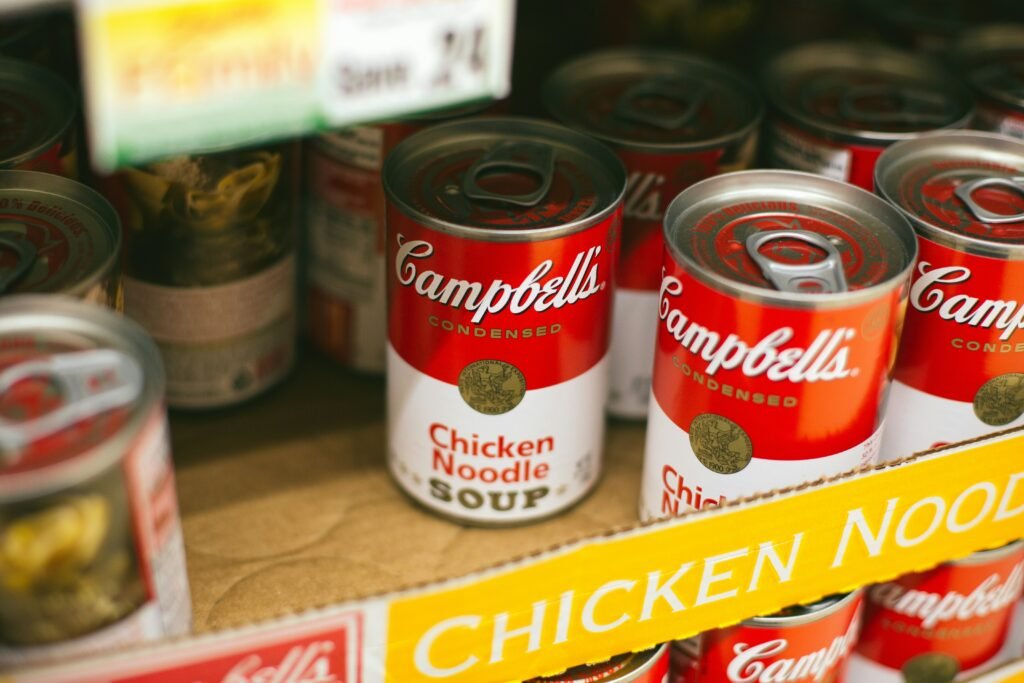 photo of Campell's Chicken Noodle Soup in at a store